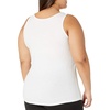 JUST My Size Women’s Just My Size Women’s Size Cotton Jersey Shirttail Tank Top, Plus Sleeveless Shirts(White)
