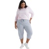 Just My Size Women’s Sweatspants, French Terry Capris with Pockets, JMS Women’s Capri Pocket Sweatpants(Light Steel)