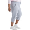 Just My Size Women’s Sweatspants, French Terry Capris with Pockets, JMS Women’s Capri Pocket Sweatpants(Light Steel)
