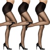 Hanes Alive Women’s Full Support, Control Top, Reinforced Toe Pantyhose(Barely Black (Pack of 3))