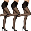 Hanes Alive Women’s Full Support, Control Top, Reinforced Toe Pantyhose(Jet (Pack of 3))