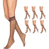Hanes Alive Women’s Full Support Sheer Toe Knee High Stockings(Barely There (Pack of 6))