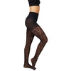 Hanes EcoSmart Women’s Leopard Animal Print Fashion, No Dig Wide Waistband, Sheer Toe, Tights(Black)