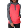 Hanes Sport Women’s Performance Fleece Pullover Hoodie(Dada Grey Solid/Razzle Pink Heather)