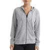 Hanes Women’s Lightweight Full Zip Hoodie, Textured Cotton Zip Up, T-Shirt Hoodie(Dada Gray Pe Heather)