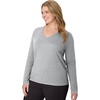 Hanes Women’s Long Sleeve Cotton T-Shirt, Lightweight Crewneck and V-Neck Tee for Women, Modern Fit(Light Steel)