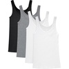 Hanes Women’s Originals Ribbed Tank Pack, Soft Cotton Rib Tank Tops for Women, 4-Pack(White/White/Black/Concrete)