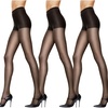 Hanes Women’s Silk Reflections Pantyhose Silky Sheer- Control Top- Reinforced Toe(Jet (Pack of 3))