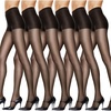 Hanes Women’s Silk Reflections Pantyhose Silky Sheer- Control Top- Reinforced Toe(Jet (Pack of 6))