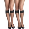 Hanes Women’s Silk Reflections Silky Sheer Knee Highs, Reinforced Toe, Knee-High Stockings(Barely Black (Pack of 2))