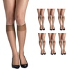Hanes Women’s Silk Reflections Silky Sheer Knee Highs, Reinforced Toe, Knee-High Stockings(Barely There (Pack of 6))