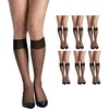 Hanes Women’s Silk Reflections Silky Sheer Knee Highs, Reinforced Toe, Knee-High Stockings(Jet (Pack of 6))