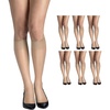 Hanes Women’s Silk Reflections Silky Sheer Knee Highs, Reinforced Toe, Knee-High Stockings(Nude (Pack of 6))