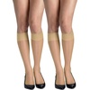 Hanes Women’s Silk Reflections Silky Sheer Knee Highs, Reinforced Toe, Knee-High Stockings(Travel Buff)