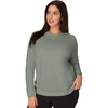 JUST MY SIZE Women’s Plus Size Sweatshirt, Ecosmart Fleece Pullover With V-notch(Stonewashed Green)