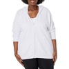 JUST MY SIZE womens Just My Size Zip-up Fleece Women’s Hoodie, Ecosmart Hooded Sweatshirt, Plus Size(White)