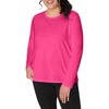 JUST My Size Women’s Just My Size Plus-Size Long Sleeve Cotton T-Shirt, Scoop-Neck T-Shirts for Women(Amaranth)