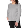 JUST My Size Women’s Just My Size Plus-Size Long Sleeve Cotton T-Shirt, Scoop-Neck T-Shirts for Women(Light Steel)