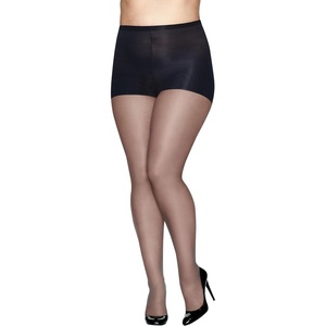 Hanes Absolutely Ultra Sheer Women’s Control Top, Reinforced Toe, Plus Size Tights(Barely Black)