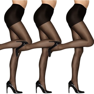 Hanes Alive Women’s Full Support, Control Top, Reinforced Toe Pantyhose(Jet (Pack of 3))