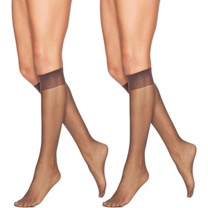 Hanes Alive Women’s Full Support Sheer Toe Knee High Stockings(Barely There)