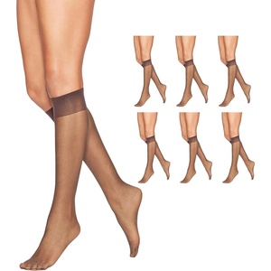 Hanes Alive Women’s Full Support Sheer Toe Knee High Stockings(Barely There (Pack of 6))