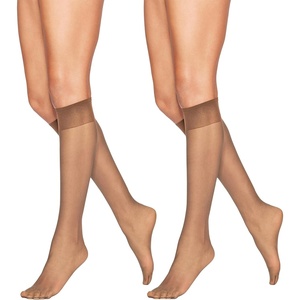 Hanes Alive Women’s Full Support Sheer Toe Knee High Stockings(Little Color)