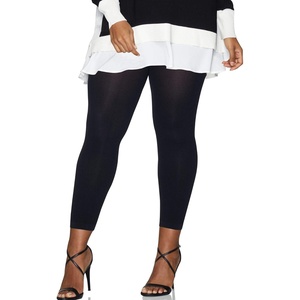 Hanes Curves Women’s Plus Size, Glide on Technology, Wicking Cool Comfort, Footless Tights(Black)