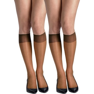 Hanes Silk Reflections Women’s Sheer Toe Silky Sheer Knee-High Stockings(Gentle Brown)