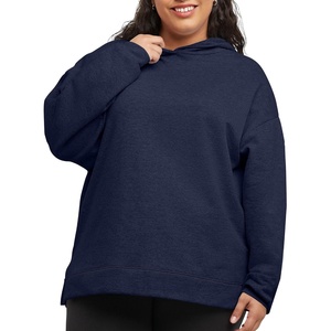 Hanes Women’s Ecosmart Fleece Hoodie, Midweight Sweatshirt for Women, Kanga Pocket(Navy Heather)