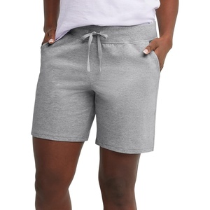 Hanes Women’s Jersey Pocket Shorts, Drawstring Cotton Jersey Shorts, 7″ Inseam(Light Steel)