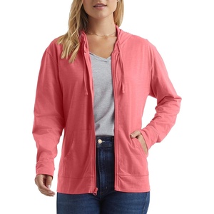 Hanes Women’s Lightweight Full Zip Hoodie, Textured Cotton Zip Up, T-Shirt Hoodie(Briny Pink)