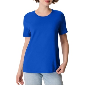 Hanes Women’s Perfect-T Crewneck T-Shirt, Lightweight Cotton Short Sleeve Tee for Women(Deep Royal)