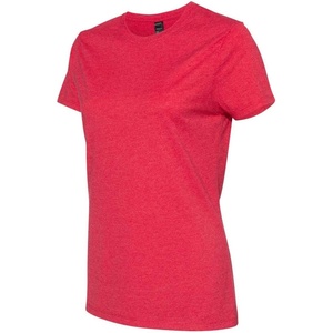 Hanes Women’s Perfect-T Crewneck T-Shirt, Lightweight Cotton Short Sleeve Tee for Women(Heather Red)