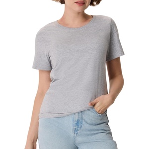 Hanes Women’s Perfect-T Crewneck T-Shirt, Lightweight Cotton Short Sleeve Tee for Women(Light Steel)