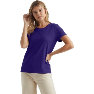 Hanes Women’s Perfect-T Crewneck T-Shirt, Lightweight Cotton Short Sleeve Tee for Women(Purple)
