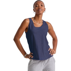 Hanes Women’s Shirts, Women’s Mini-Ribbed Cotton Tank Tops, Women’s Sleeveless T-Shirts, Women’s Tanks(Athletic Navy Heather)