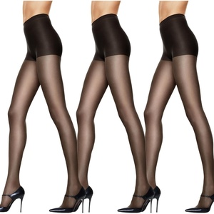 Hanes Women’s Silk Reflections Pantyhose Silky Sheer- Control Top- Reinforced Toe(Jet (Pack of 3))