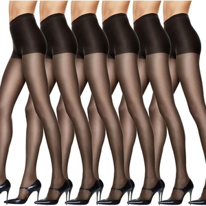 Hanes Women’s Silk Reflections Pantyhose Silky Sheer- Control Top- Reinforced Toe(Jet (Pack of 6))
