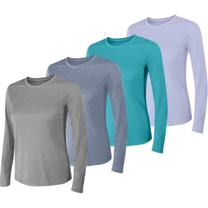Hanes Women’s Sport Cool Dri Performance Long Sleeve T-Shirt(Grey Heather  Navy Heather teal Ivy  Peri Blue)