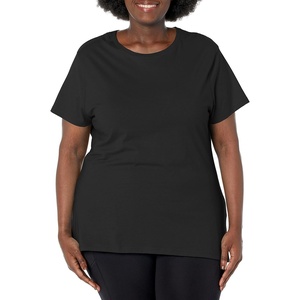 Hanes Women’s T-Shirt – Just My Size Cotton Tee – Plus Size Tee(Black)