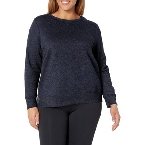 JUST MY SIZE Women’s Plus Size Sweatshirt, Ecosmart Fleece Pullover With V-notch(Ebony)