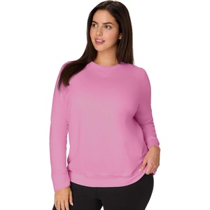 JUST MY SIZE Women’s Plus Size Sweatshirt, Ecosmart Fleece Pullover With V-notch(Spirited Pink)