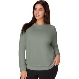 JUST MY SIZE Women’s Plus Size Sweatshirt, Ecosmart Fleece Pullover With V-notch(Stonewashed Green)
