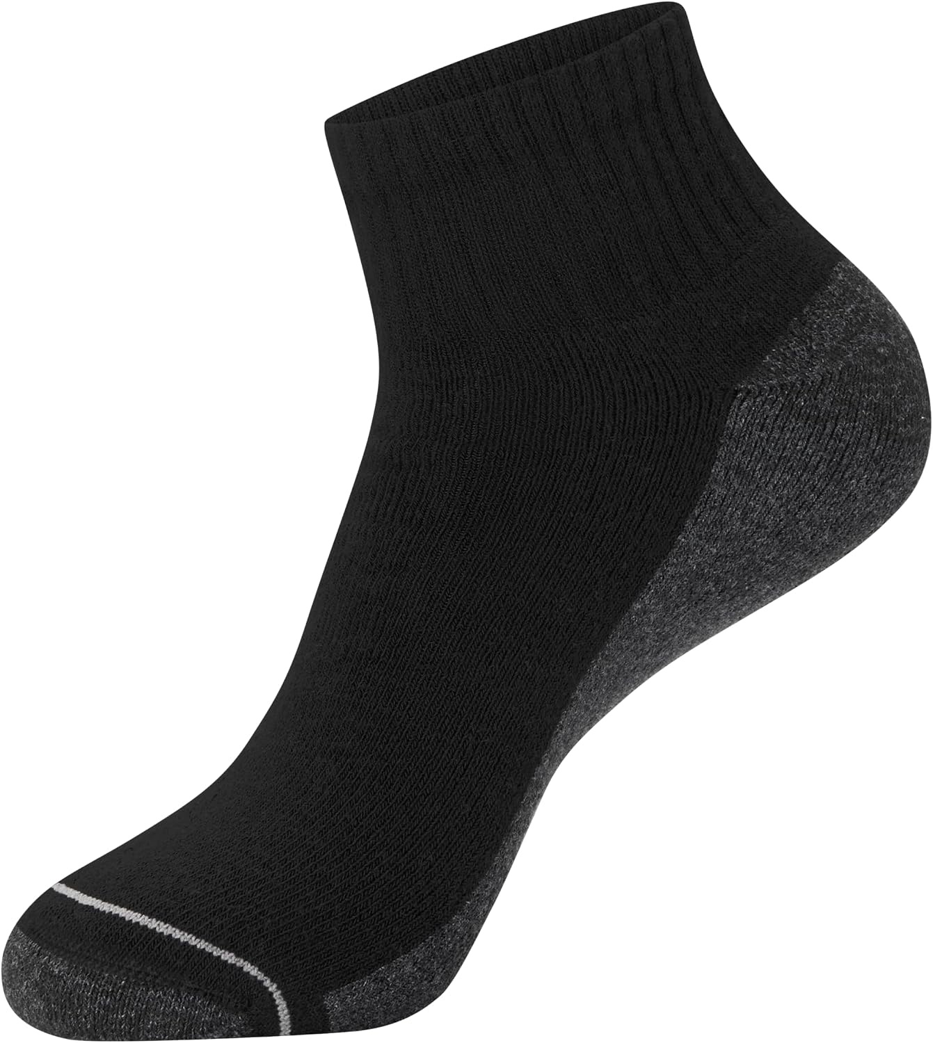 image:imageHanes Mens Crew Socks Pack 8 Pairs Max Cushion Moisturewicking Ankle Socks for Men Cushioned Ankle LengthBlackGrey 6 Pack