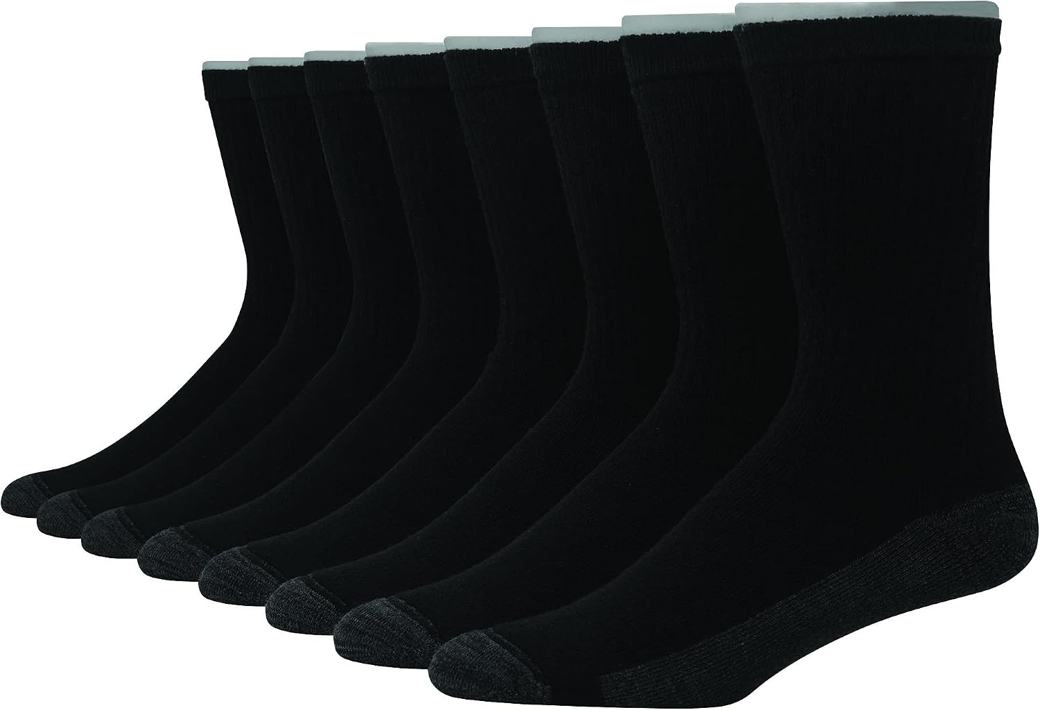 image:imageHanes Mens Crew amp Over the Calf Socks Pack Max Cushioned Moisturewicking Stay Dry Socks Athletic Socks 6 8 Or 12pairsBlackGrey Foot Bottom