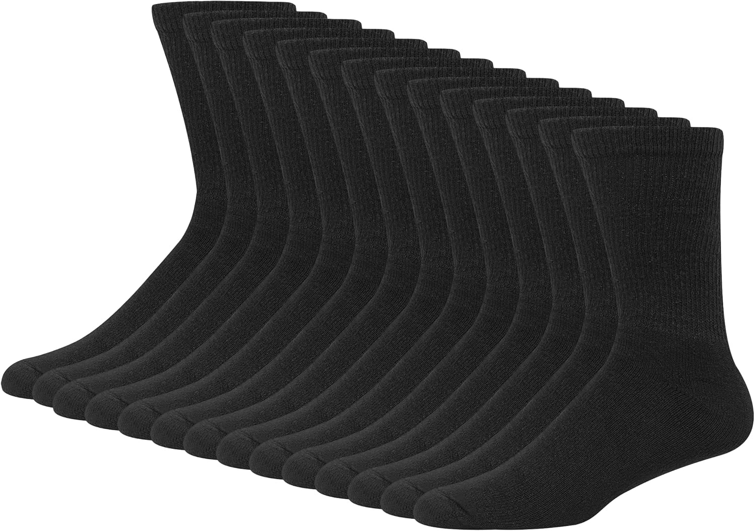 image:imageHanes Mens Double Tough Crew Socks Moisture Wicking Socks MultipackBlack