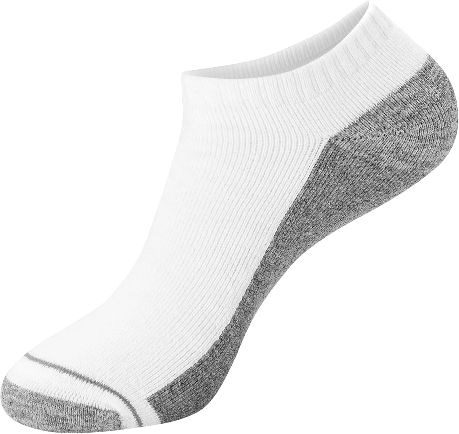 image:imageHanes Mens Max Cushion Low Cut Socks 6 8 and 12 Pair Pack White and BlackWhite With Gray Logo 8 Pack