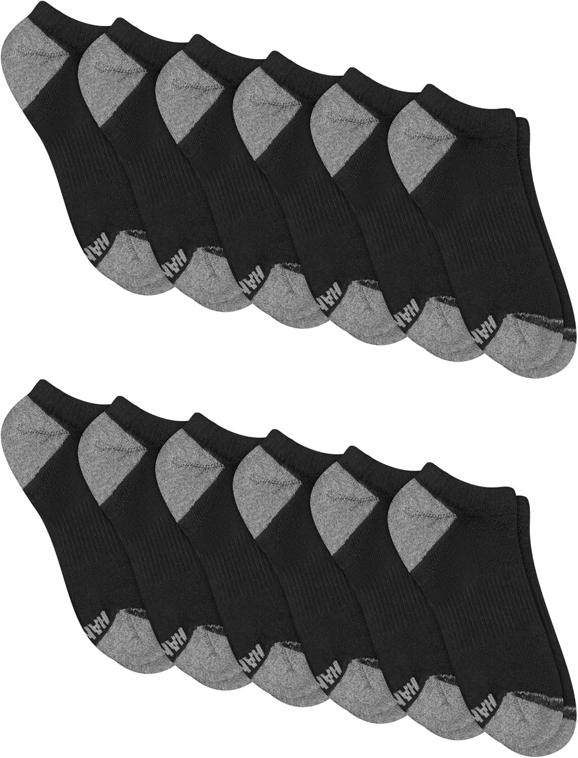 image:imageHanes Mens Socks Active Cool Xtemp Lightweight Moisturewicking Cushioned Ankle Crew and No Show 12 and 14 Pair PacksBlack No Show 12 Pair