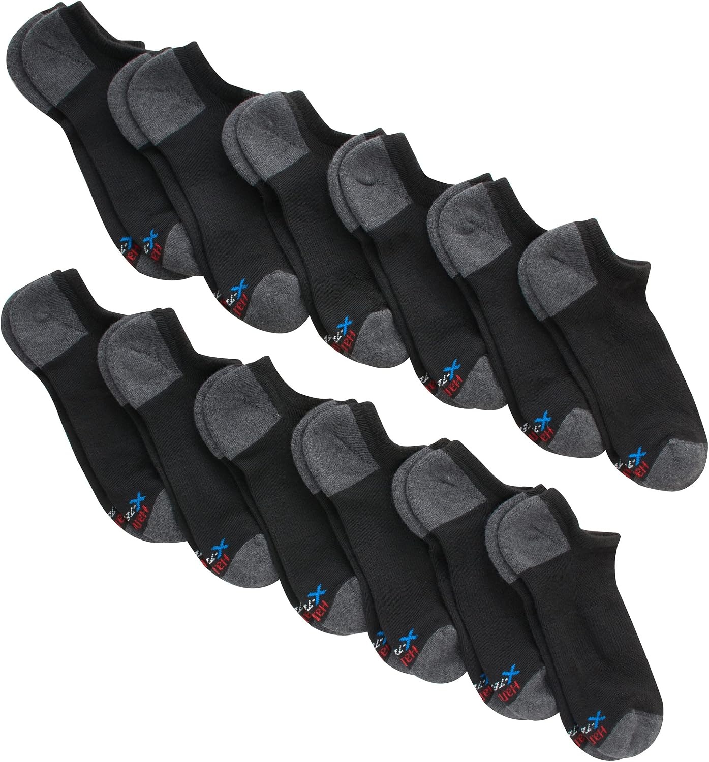 image:imageHanes Mens Socks Active Cool Xtemp Lightweight Moisturewicking Cushioned Ankle Crew and No Show 12 and 14 Pair PacksBlack